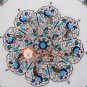 24" Round Marble Coffee Table Top Peacock Parrot Multi Inlay Floral Decor H037