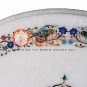 24" Round Marble Coffee Table Top Peacock Parrot Multi Inlay Floral Decor H037