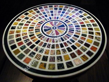 36" Attractive Marble Round Dining Top Table Multi Inlay Art Garden Decor H4707B