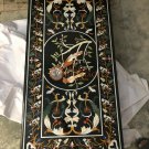 52"x26" Black Marble Coffee Table Top Pietradura Marquetry Inlay
