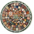 Marble 35" Coffee Center Table Top Multi Inlay Floral Furniture Art E1657