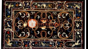 Marble Center Dining Table Top Pietradura Inlay Hallway Decor Furniture E1675