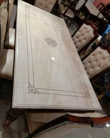 5'x3' Marble Breakfast Table Top Inlay Handmade Conference Center Decor E948A