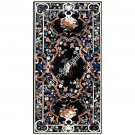 6'x3' Black Marble Dining Room Living Table Top Collectible Inlay Art Decor E640