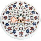 Marble Office Center Side Table Top Marquetry Stunning Inlay Living Decor H4395