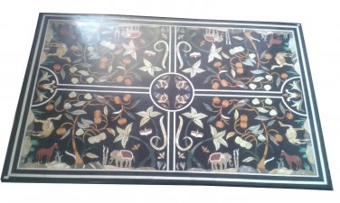 Marble Dining Table Top Inlaid Jungle Animal Replica Home Art Kitchen Decor H946