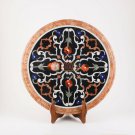 15"x15" Black Marble Coffee Top Table Marquetry Inlaid Design Home Decor Gifts