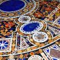 Exclusive Marble Round 48" Dining Table Top Pietra Dura Lapis Inlay Decor E600