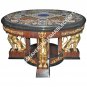 Exclusive Marble Round 48" Dining Table Top Pietra Dura Lapis Inlay Decor E600