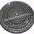 54" Black Marble Round Dining Room Table Top Mother of Pearl Inlay Decor H4335