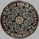 5'x5' Marble Round Dining Table Top Scagliola Inlay Design Occasional Decorative