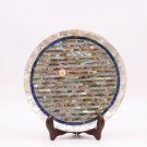Round Shape Marble Table Top Hand Made Collectible Plate for Home Decor Gift Her