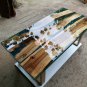Wooden Handmade Designer Resin Epoxy Center Sofa Table Top Live Edge Art Decor