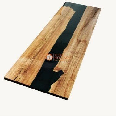 Black Epoxy Resin River Dining Center Table Top Handmade Decorative Interior Art