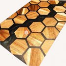 Handmade Dining Epoxy Table Top Honey Cube Black Resin Interior Hallway Decor