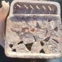5"x3.5" Soapstone Marble Soap Dish Bar Floral Handmade Deisgn Bathroom Decor Art