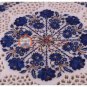 16" Marble Round Table Top Lapis Pietradura Floral Gemstone Art Columbus Gifts