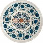 15"x15" Marble Coffee Table Top Turquoise Marquetry Floral Art Cyber Monday Gift