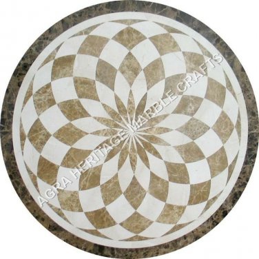 24" Elegant Marble White Coffee Center Table Top Handmade Inlay Home Decor H4720