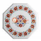 18" Marble Inlay Coffee Center Table Top Carnelian Lapis Multi Inlay Stone H016