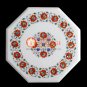 18" Marble Inlay Coffee Center Table Top Carnelian Lapis Multi Inlay Stone H016