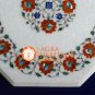 18" Marble Inlay Coffee Center Table Top Carnelian Lapis Multi Inlay Stone H016