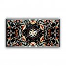 4'x2' Marble Black Center Dining Table Marquetry Inlay Furniture Decor E969