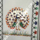 3'x2' Marble Dining Center Table Top Peacock Inlay Marquetry Hallway Decor E371