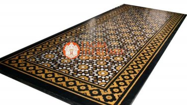 4'x2' Black Marble Dining Hallway Table Top Stunning Inlay Garden Decor H5673