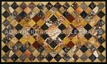 4'x3' Exclusive Marble Dining Center Table Top Multi Marquetry Inlay Arts H5079A