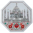 18" White Marble Coffee Table Top Taj Mahal Hakik Pietra Dura Giving Tuesday Art