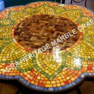 36" Marble Dining Table Top Mosaic Inlay Multi Stone Occasional Decorative H3444