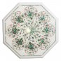 Marble Coffee Center Table Top Turquoise Pauashell Malachite Inlay Decor H2697