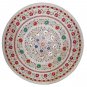 3'x3' White Marble Round Dining Top Table Carnelian Inlay Art Wedding Gift H901