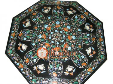 42" Exclusive Marble Dining Corner Table Top Marquetry Pietra Dure Decor E840A