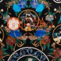 Black Marble Octagonal Dining Table Top Lapis Turquoise Floral Furniture E1589
