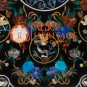 Black Marble Octagonal Dining Table Top Lapis Turquoise Floral Furniture E1589