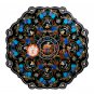 Black Marble Octagonal Dining Table Top Lapis Turquoise Floral Furniture E1589
