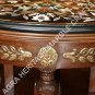 48" Black Round Dining Exclusive Table Top Pietra Dura Inlay Living Decor E625