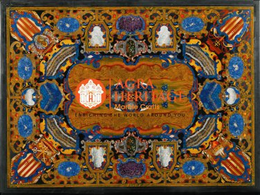 Marble Black Dining Table Top Pietra Dura Inlay Marquetry Living Room Deco E1613