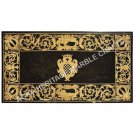 5'x3' Black Marble Dining Table Marquetry Inlay Pietra Dura Hallway Decor H5050