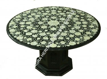 42" Marble Dining Countertops Table Floral Mother of Pearl Inlay Decor H3446A
