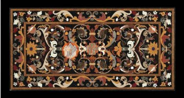 Dining Marble Table Top Pietra Dura Inlay Hard Stone Living Room Furniture E1654
