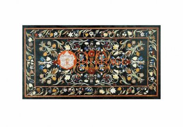 Marble Top 71"x46" Side Dining Table Top Stunning Inlay Housewarming Gift E1656