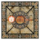 Marble Black Conference Dining Table Top Marquetry Hallway Decorative Arts E1618