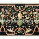 5'x3' Black Marble Dining Table Top Marquetry Floral Inay Antique Design H4990