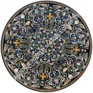 Black Marble Dining Table Top Marquetry Collectible Inlay Living Room Decor E602