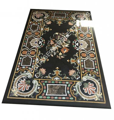 Marble Big Dining Table Top Marquetry Inlay Stone Hallway Christmas Decor E1538
