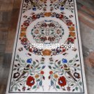 5'x2.5' Marble Large Dining Table Top Marquetry Floral Inlay Design Patio Decor