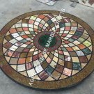 42" Decorative Marble Round Dining Table Top Multi Marquetry Inlay Decor H3492A